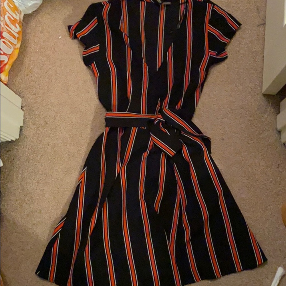 Black and red stripe dress